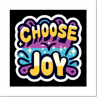 CHOOSE JOY - TYPOGRAPHY INSPIRATIONAL QUOTES Posters and Art